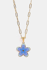 Flower Pendant Stainless Steel Necklace
