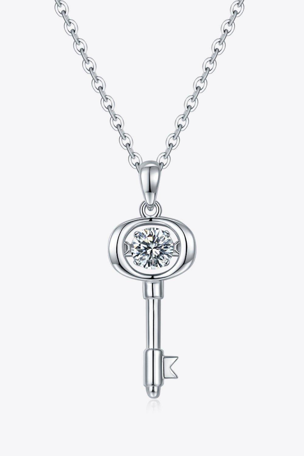 Adored Moissanite Key Pendant Necklace - Admiresty