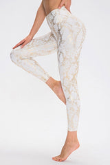 Animal Print Slim Fit Wide Waistband Long Sports Pants - Admiresty