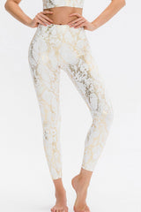 Animal Print Slim Fit Wide Waistband Long Sports Pants - Admiresty