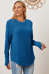 Basic Bae Full Size Ribbed Thumbhole Sleeve T - Shirt - Admiresty
