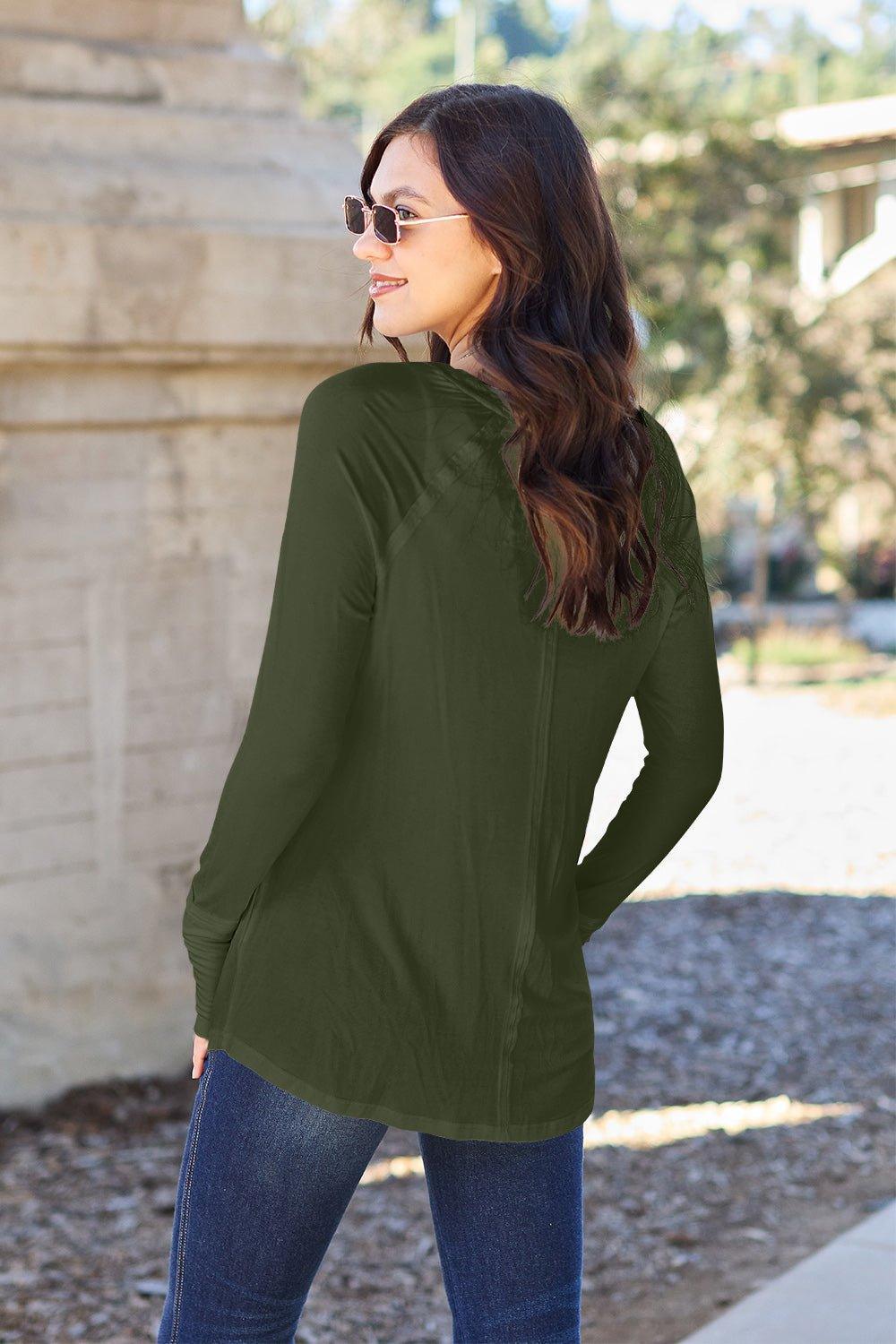 Basic Bae Full Size Round Neck Long Sleeve T - Shirt - Admiresty