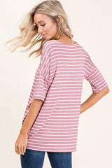 BOMBOM Striped Round Neck Half Sleeve T - Shirt - Admiresty
