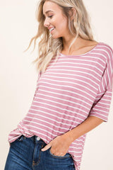 BOMBOM Striped Round Neck Half Sleeve T - Shirt - Admiresty