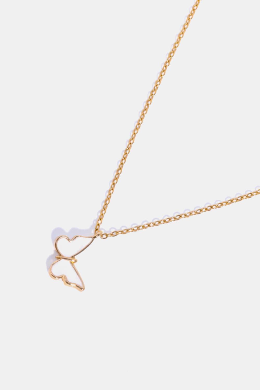 Butterfly Pendant Copper 14K Gold - Plated Necklace - Admiresty