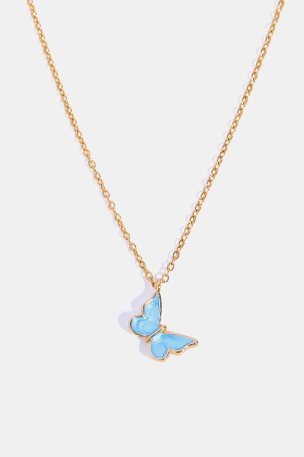 Butterfly Pendant Copper 14K Gold - Plated Necklace - Admiresty