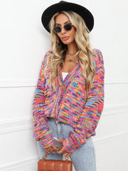 Button Up Dropped Shoulder Cardigan - Admiresty