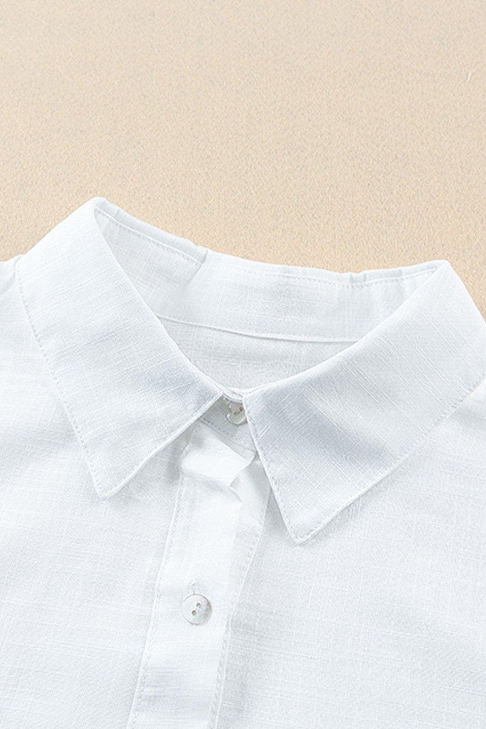 Button - Up Longline Shirt with Breast Pockets - Admiresty